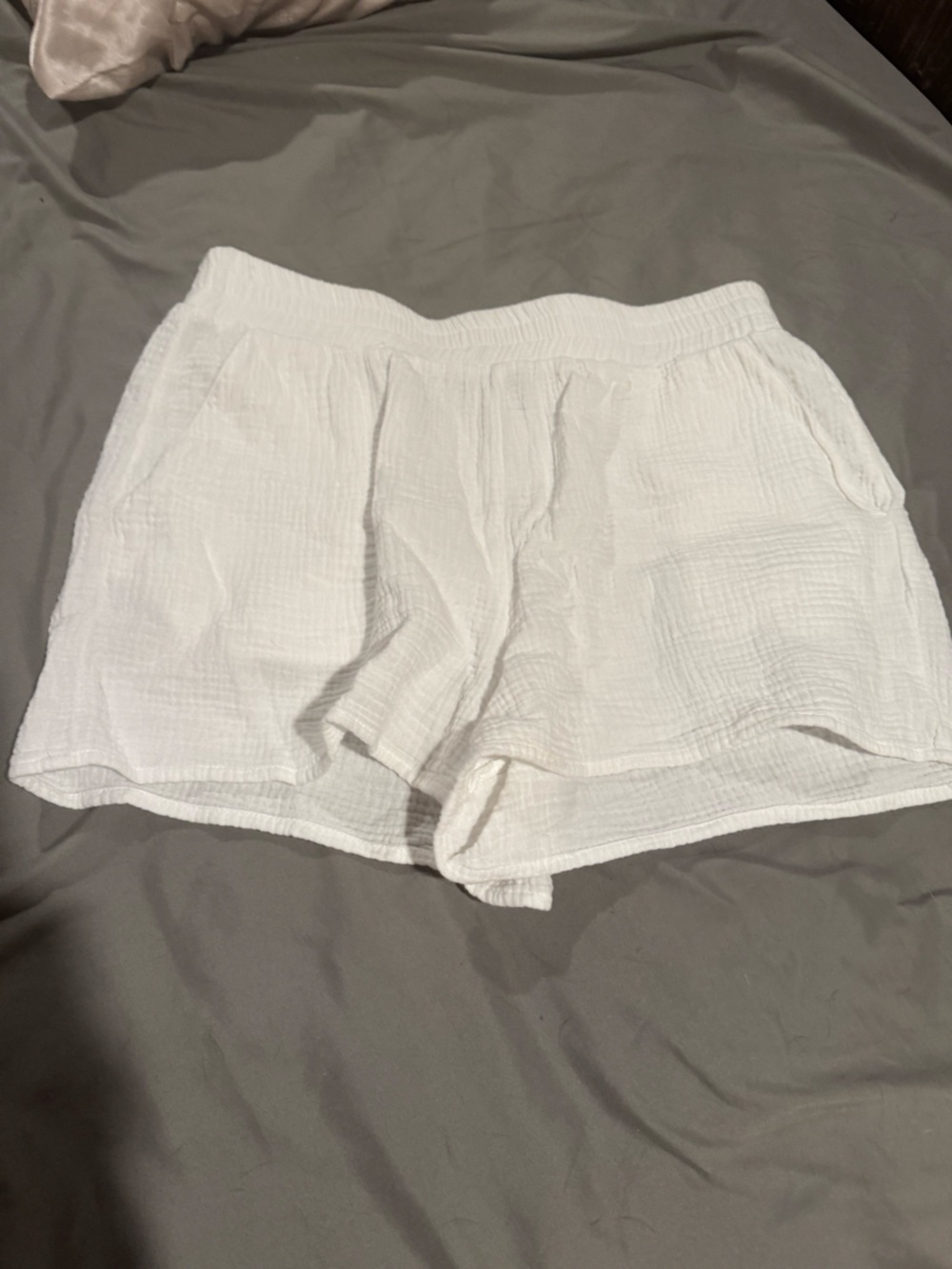Threads 4 Thought White Textured Cotton Shorts